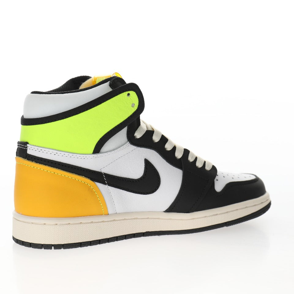 Jordan 1 Retro High White Black Volt University Gold